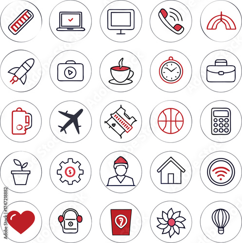 Seasonal and Lifestyle Vector Icon Collection – 50 Line and Doodle Illustrations of Winter, Love, Weather, and Daily Life Themes