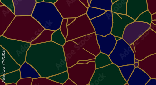 Jewel-Toned Abstract Tessellation: Stained Glass or Agate Pattern