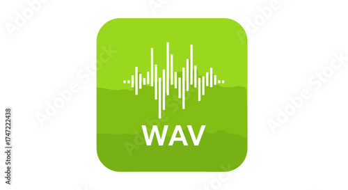 Download wav audio file format icon vector illustration for sound and music editing software application use