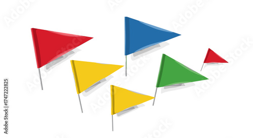 Free Download Illustration of colorful triangular flags for decoration and celebration event party and holiday design concept - GFXLoad
