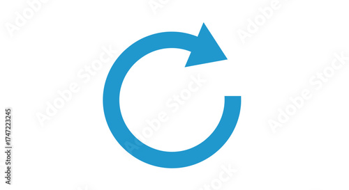 Blue refresh arrow reload rotate sync update icon vector graphic illustration design element symbol sign