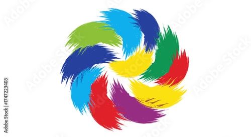 Colorful abstract paint strokes illustration design background art wallpaper vibrant artistic concept