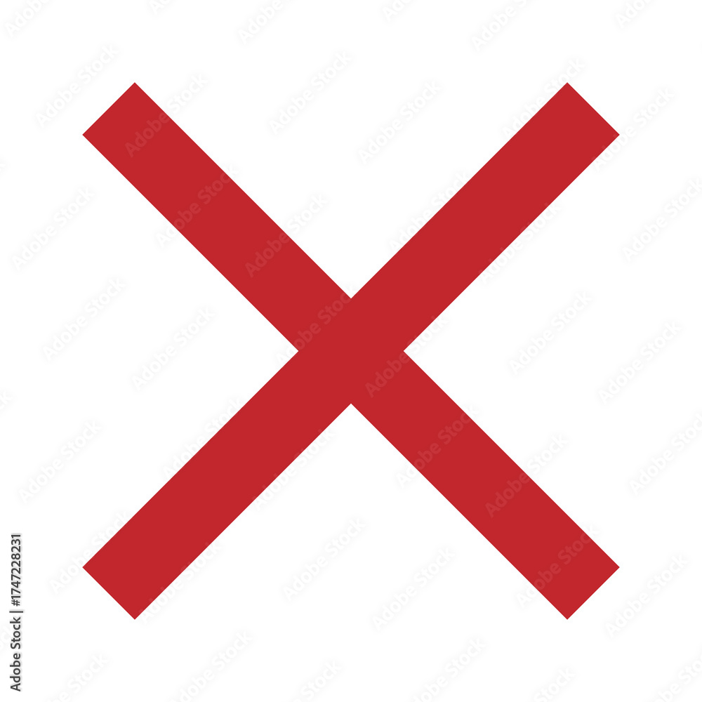 Fototapeta premium Red Cross Sign. Red Cross Mark, No, Delete Icon.
