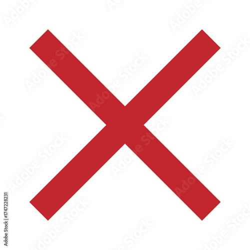 Red Cross Sign. Red Cross Mark, No, Delete Icon.