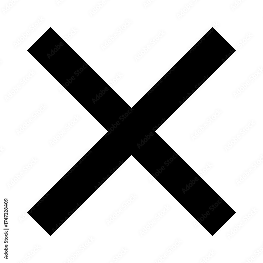 Fototapeta premium Black cross sign. Black cross mark icon.