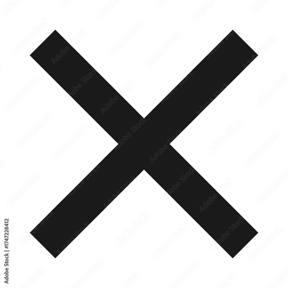 Obraz premium Black cross sign. Black cross mark icon.