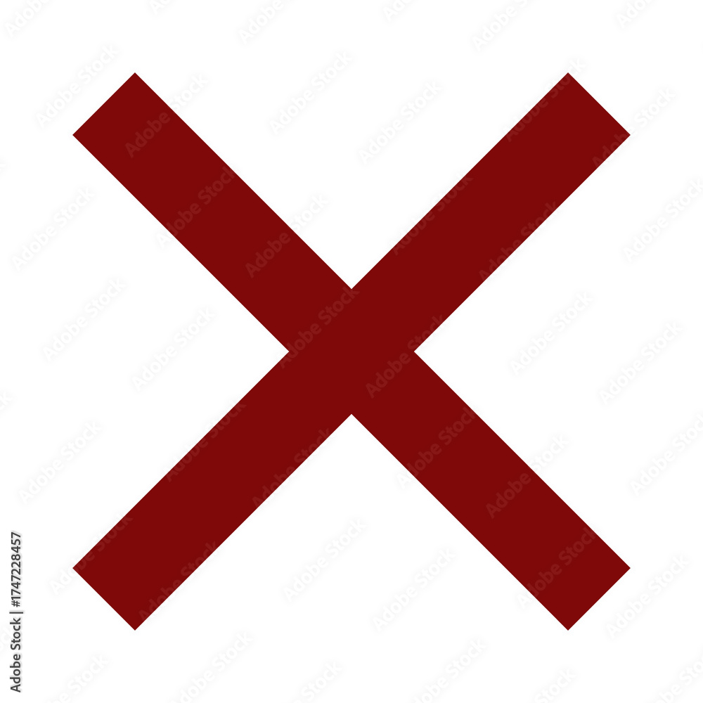 Fototapeta premium Red Cross Sign. Red Cross Mark, No, Delete Icon.