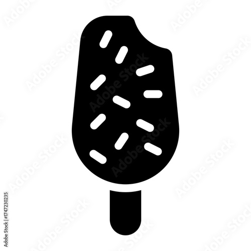 ice cream chocolate chip icon for illustration