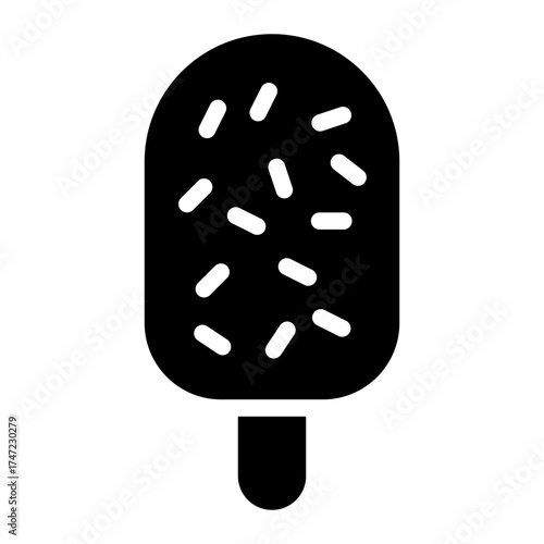 ice cream chocolate chip icon for illustration