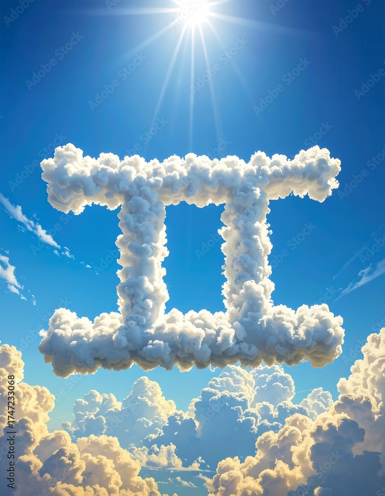 Obraz premium Clouds forming the numeral 