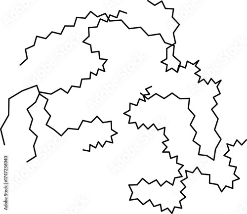Lines drawn spontaneously forming irregular and dense chaotic patterns with overlapping strokes.