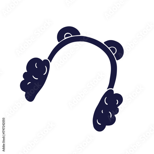 Silhouette, stamp of a knitted winter hat. Vector graphics.