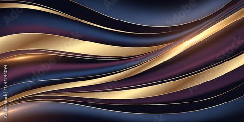 Abstract blue wave background design with dynamic lines and light texture