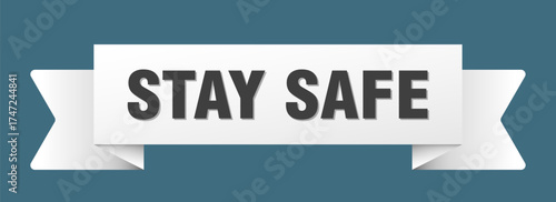 stay safe ribbon isolated on transparent background. stay safe ribbon