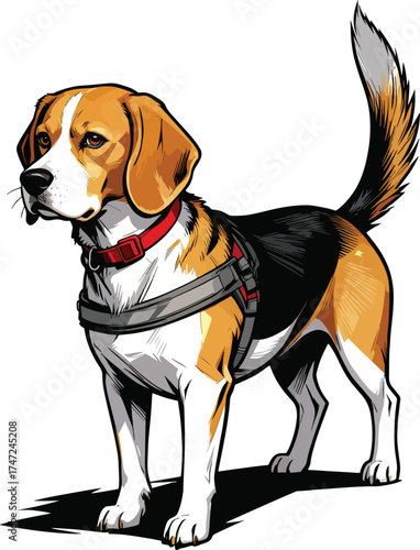 beautiful-shot-cute-beagle-dog illustration