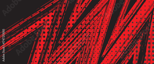 Background, contrast red and black color abstract template for business design. Technology style. You can use it for advertising, sports posters, templates, business presentations. Vector illustration