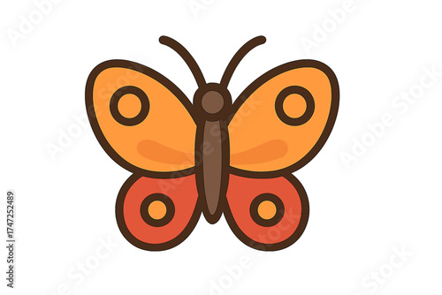 Butterfly Icon Flat Style Discovery Symbol Vector Cartoon Illustration Transparent Background Observation Tool Exploration Equipment