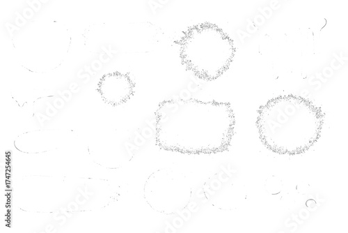 White ink drops and splashes set, grunge stains and drips, messy paintbrush blots, grainy splattered texture elements, dirty artistic design bundle for creative projects
