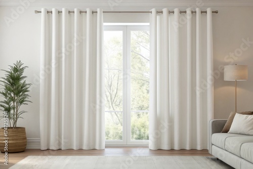 White curtains in the living room