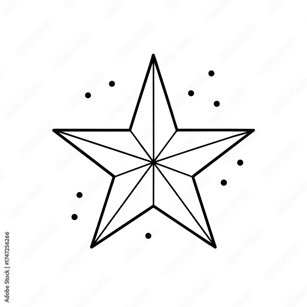 Obraz premium Geometric star with small dots