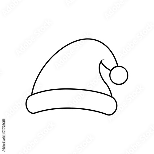 Outline of a santa claus hat