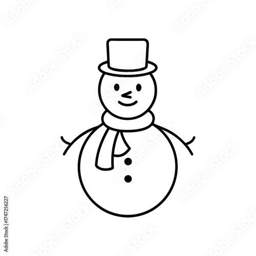 Simple snowman with top hat on