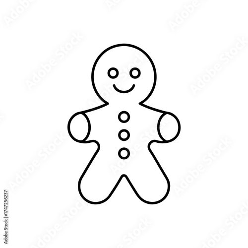 Gingerbread man simple outline