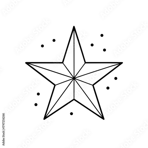 Geometric star with small dots