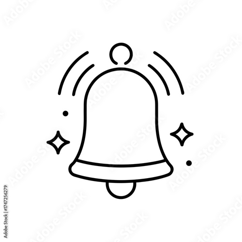 Ringing bell with sparkle dots