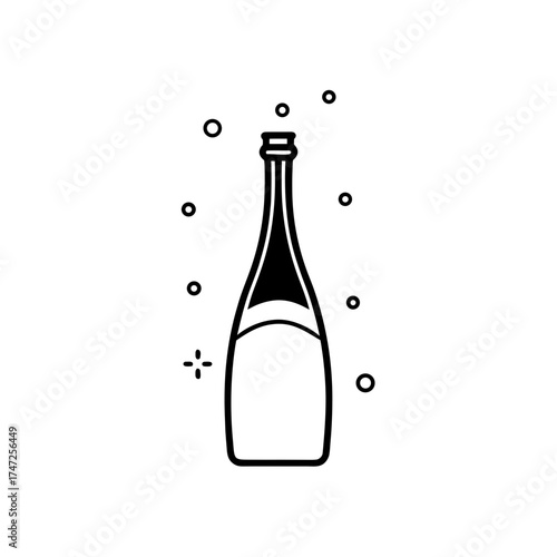 Outline of a champagne bottle
