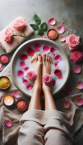 A relaxing pedicure atmosphere, Ai generated image