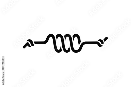 Black coil spring icon on white background