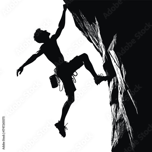 Vector Illustration of Hiking Adventure — Traveler with Backpack in Mountain Landscape, Outdoor Exploration Concept