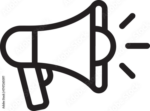 Megaphone Icon with Sound Waves on White Background loudspeaker announcement