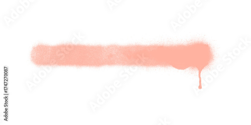 Salmon spraypaint line, speckled texture, no background