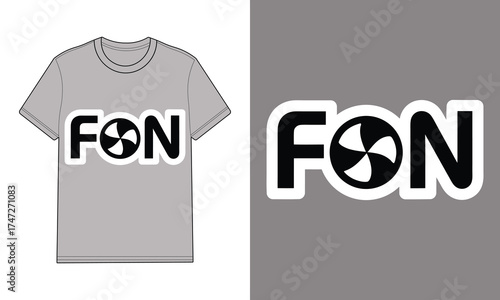 Gray t shirt with fon logo standalone logo mockup