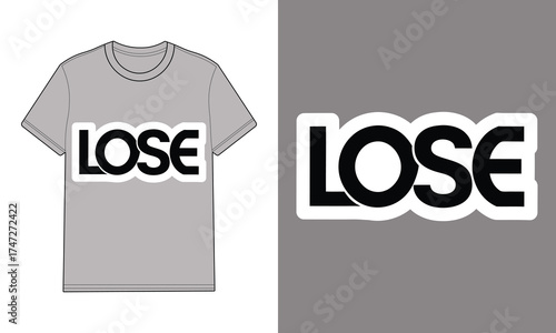 Gray t shirt with lose text graphic mockup