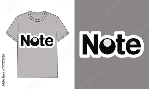 Gray T Shirt with Note Typography Design t-shirt clothing