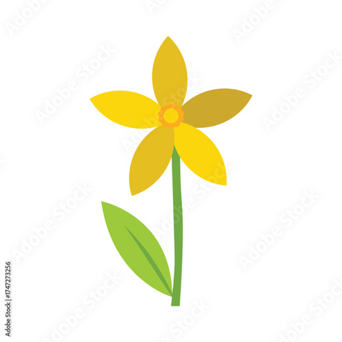 simple daffodil flower vector illustration