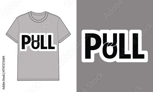 Gray t shirt with pull text graphic rope detail grey