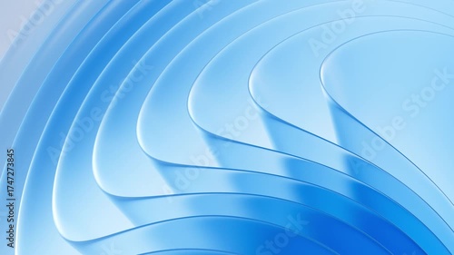 Bright 3d glass curve abstract background. Clean smooth wave animation. Elegant corporate motion texture for business creative concept. Seamless loop.