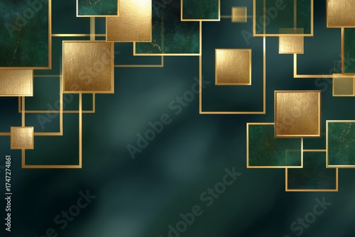 Empty squares on a green dark background. Generative AI