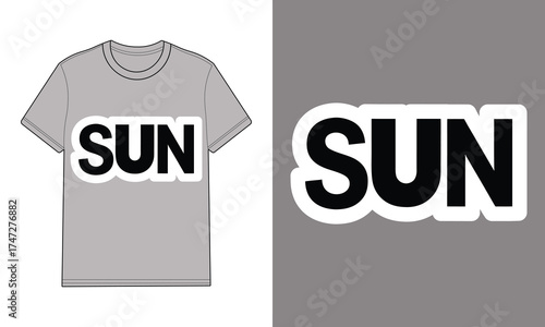 Gray t shirt with sun graphic text gray t-shirt apparel