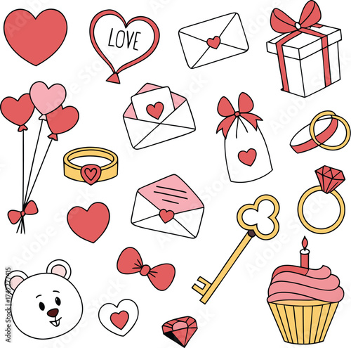Seasonal and Lifestyle Vector Icon Collection – 50 Line and Doodle Illustrations of Winter, Love, Weather, and Daily Life Themes