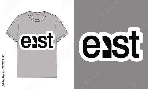 Gray t shirt with text graphic clothing apparel