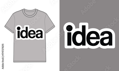 Gray t shirt with text graphic idea apparel clothing