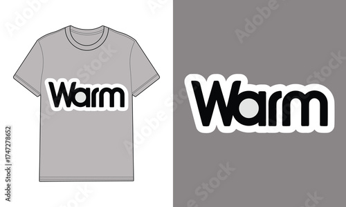 Gray t shirt with text graphic warm t-shirt clothing