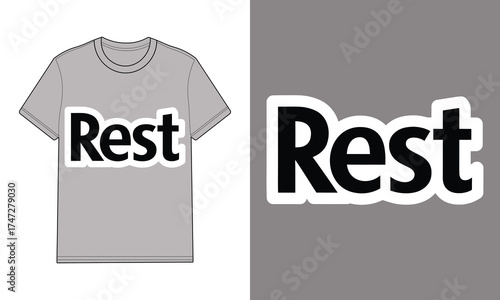 Gray t shirt with text rest gray backgrounds clothing apparel
