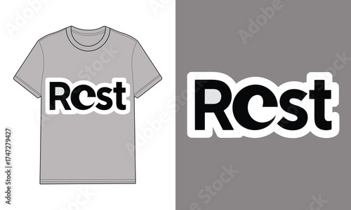 Gray t shirt with text spelling Rost t-shirt clothing