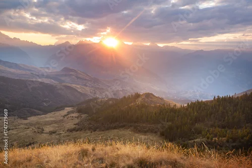 Obraz Mountains on sunset